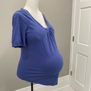 Motherhood Maternity Short Sleeve Top in Blue